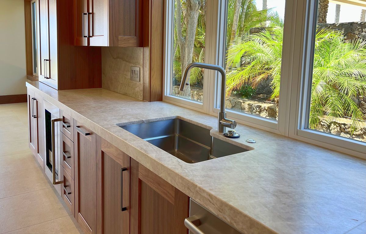 Kitchen sink with garden view